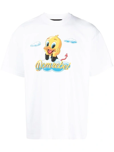 Shop Domrebel Naughty Cartoon-print T-shirt In Weiss