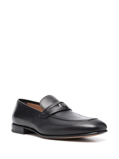 Ferragamo Madison Leather Penny Loafers In Schwarz