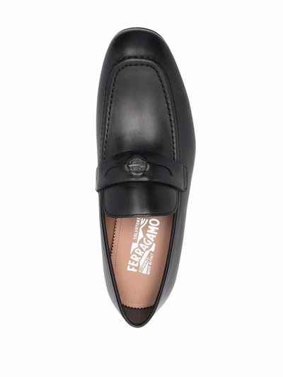 Ferragamo Madison Leather Penny Loafers In Schwarz