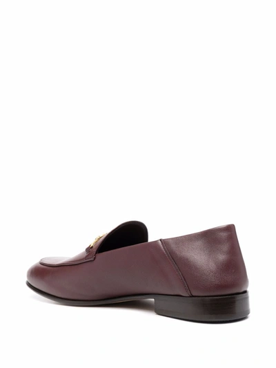 Ferragamo Melbourne Gancini-buckle Loafers In Rot