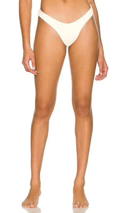 Shop Haight Ribbed Leila Bikini Bottom In White Clay