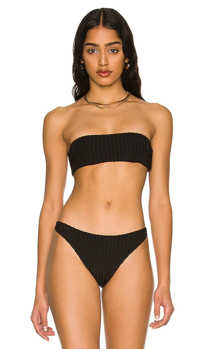Shop Solid & Striped The Annabelle Reversible Bikini Top In Marshmallow & Blackout
