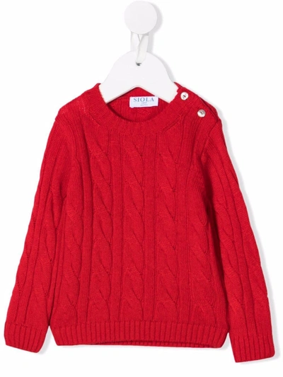 Siola Cable Knit Jumper In Red