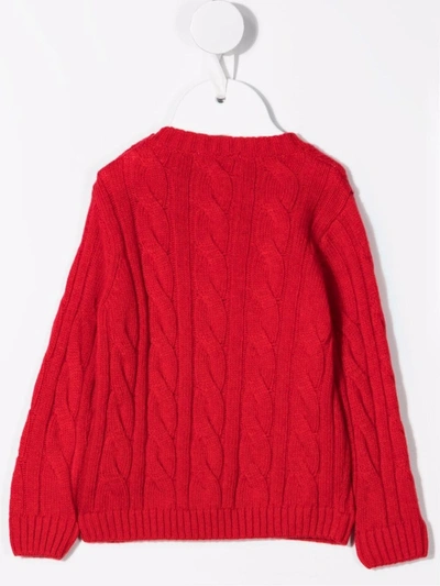Siola Cable Knit Jumper In Red
