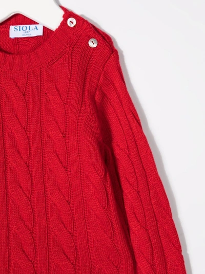 Siola Cable Knit Jumper In Red