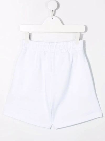 Shop Msgm Logo-print Bermuda Shorts In White