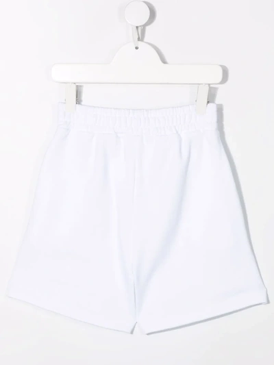 Msgm Teen Logo-print Bermuda Shorts In White