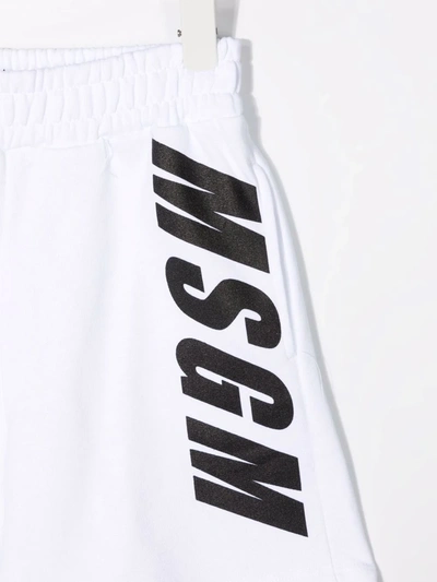 Shop Msgm Logo-print Bermuda Shorts In White