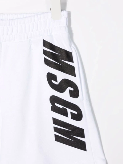 Msgm Teen Logo-print Bermuda Shorts In White