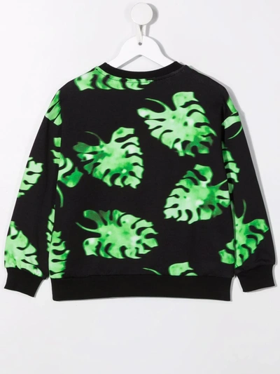 Msgm All Over Print Cotton Sweatshirt In Green