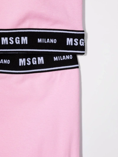 Shop Msgm Teen Logo Band Tracksuit Set In Pink