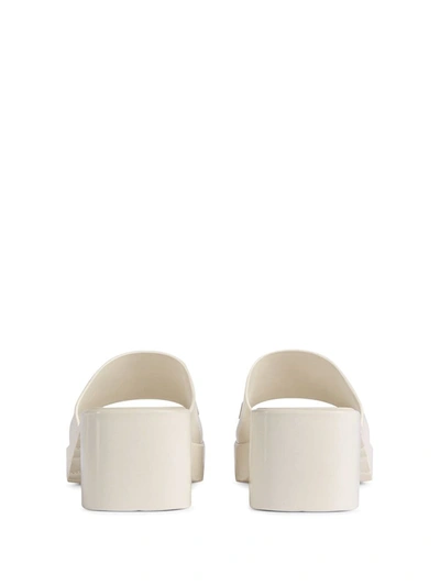 Shop Gucci Slider Rubber Sandals In White