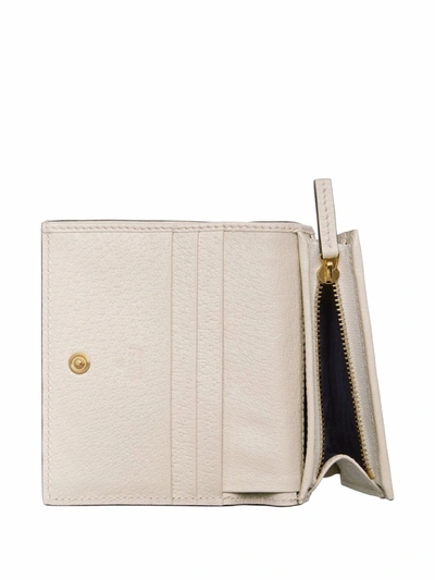 Shop Gucci Ophidia Leather Credit Card Case In Beige