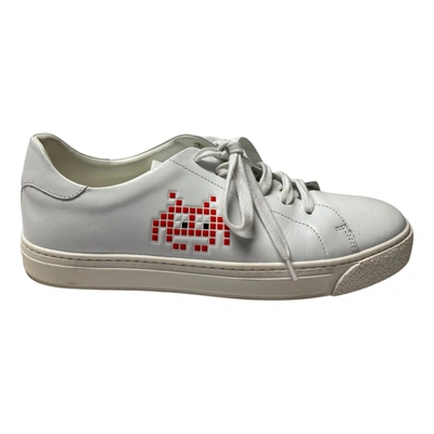 Pre owned Anya Hindmarch Leather Trainers In White ModeSens