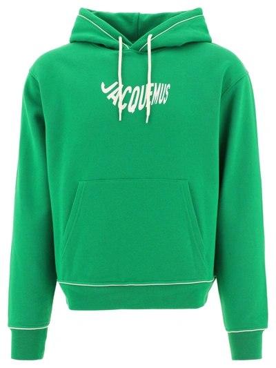 Shop Jacquemus "le Sweatshirt Vague" Hoodie In Green