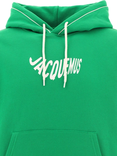 Shop Jacquemus "le Sweatshirt Vague" Hoodie In Green