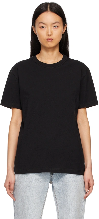 Shop Alexander Wang T Black Puff Logo T-shirt In 001 Black