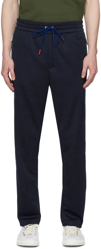 Shop Moncler Navy Striped Lounge Pants In 778 Navy