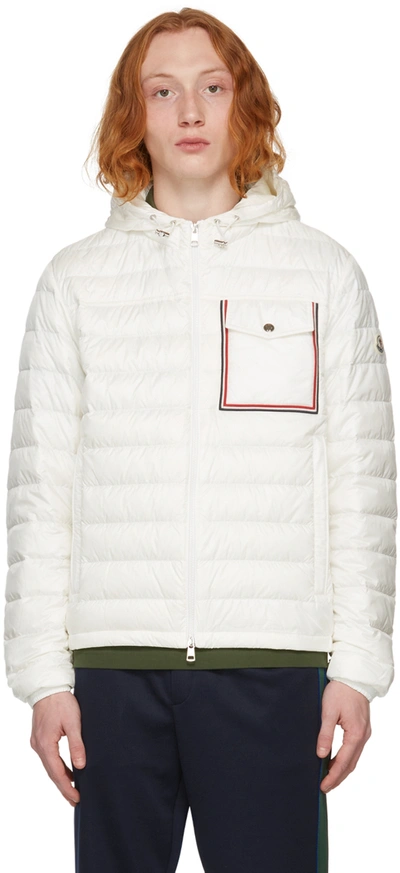 Shop Moncler White Down Lihou Jacket In 032 White