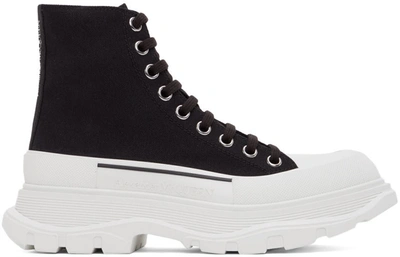 Alexander Mcqueen Alexander Mc Queen Tread Slick Ankle Boots In 1070 Black/white