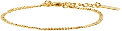 Shop Saint Laurent Gold Curb Chain Bracelet In 8060 Gold Brass