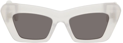 Shop Loewe White Cat-eye Sunglasses In 21a White