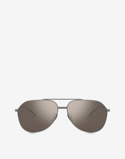 Shop Dolce & Gabbana Titanium Sunglasses In Grey