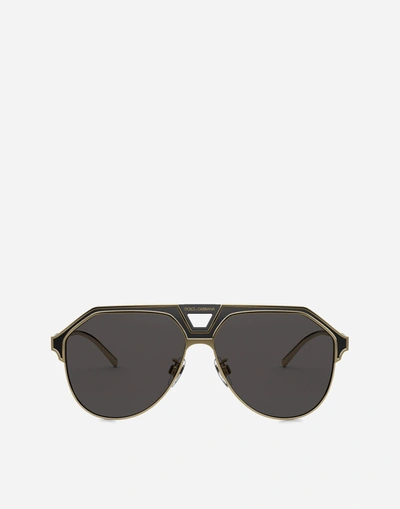 Shop Dolce & Gabbana Miami Sunglasses In Gold