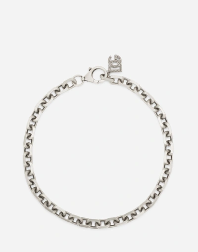 Shop Dolce & Gabbana Silver Chain Necklace In Silver/palladium