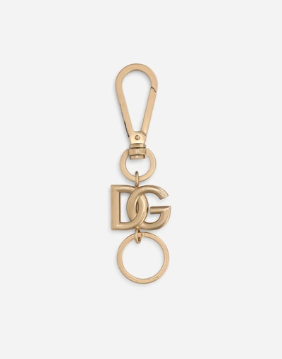 Shop Dolce & Gabbana Metal Keychain With Dg Logo In Multicolor