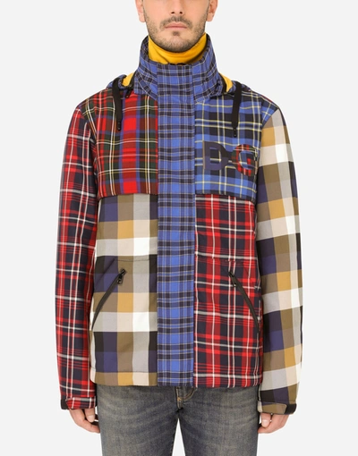 Shop Dolce & Gabbana Check Patchwork Jacket With Dg Patch In Multicolor