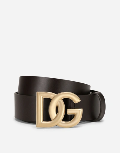 Dolce & Gabbana Black Belt With Buckle Closure And Interwoven Design In Leather Man In Multicolor