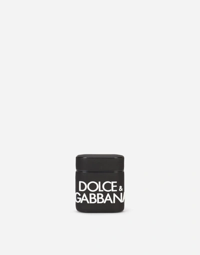 Shop Dolce & Gabbana Rubber Airpods Case With Micro-injection Logo In Black/white