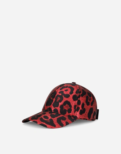Shop Dolce & Gabbana Leopard-design Jacquard Baseball Cap In Multicolor