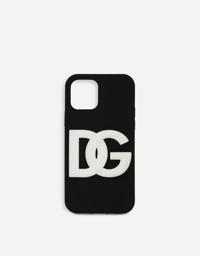 Shop Dolce & Gabbana Rubber Iphone 12 Pro Cover With Dg Logo In Multicolor