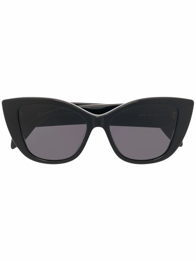 Shop Alexander Mcqueen Logo Sunglasses In Black
