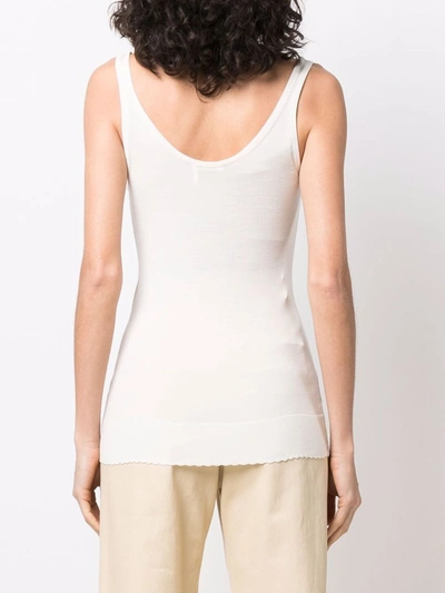 Shop Chloé Wool Sleeveless Top In White