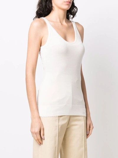 Shop Chloé Wool Sleeveless Top In White