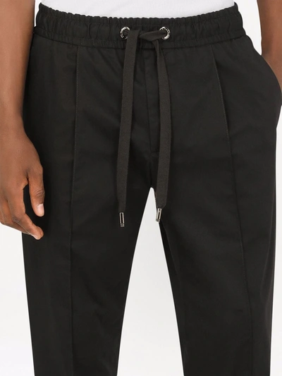 Shop Dolce & Gabbana Camo-stripe Drawstring-waist Track Pants In Black