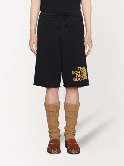 Shop Gucci X The North Face Track Shorts In Black