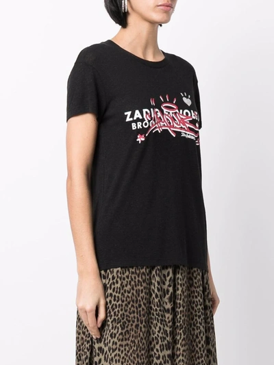 Shop Zadig & Voltaire Graffiti-print Logo T-shirt In Black
