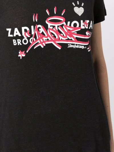 Shop Zadig & Voltaire Graffiti-print Logo T-shirt In Black