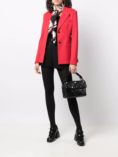 Shop Valentino Peak Lapel Single-breasted Blazer In Red