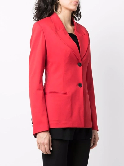 Shop Valentino Peak Lapel Single-breasted Blazer In Red