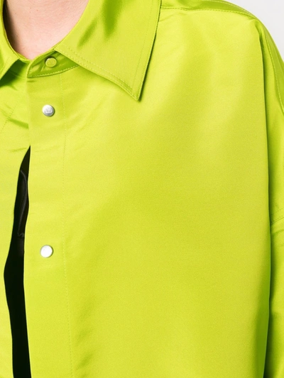 Shop Valentino Oversize Shirt Jacket In Green