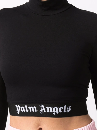Shop Palm Angels Mock Neck Training Top In Black