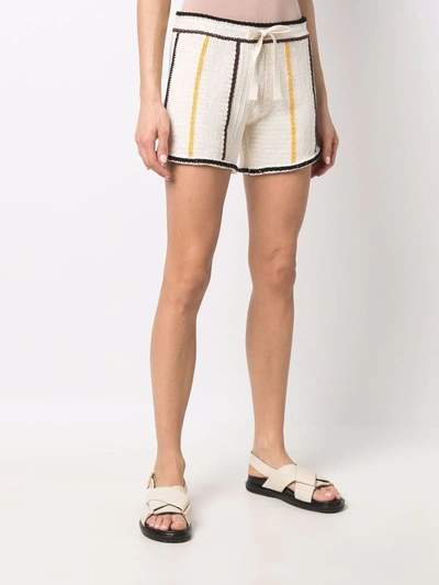 Shop Jil Sander Striped Knitted Shorts In Neutrals