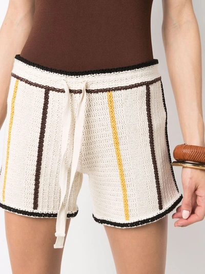 Shop Jil Sander Striped Knitted Shorts In Neutrals