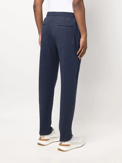 Shop Brunello Cucinelli Drawstring Track Trousers In Blue