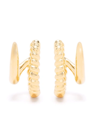 Shop Missoma Twisted Claw Hoop Earrings In Gold